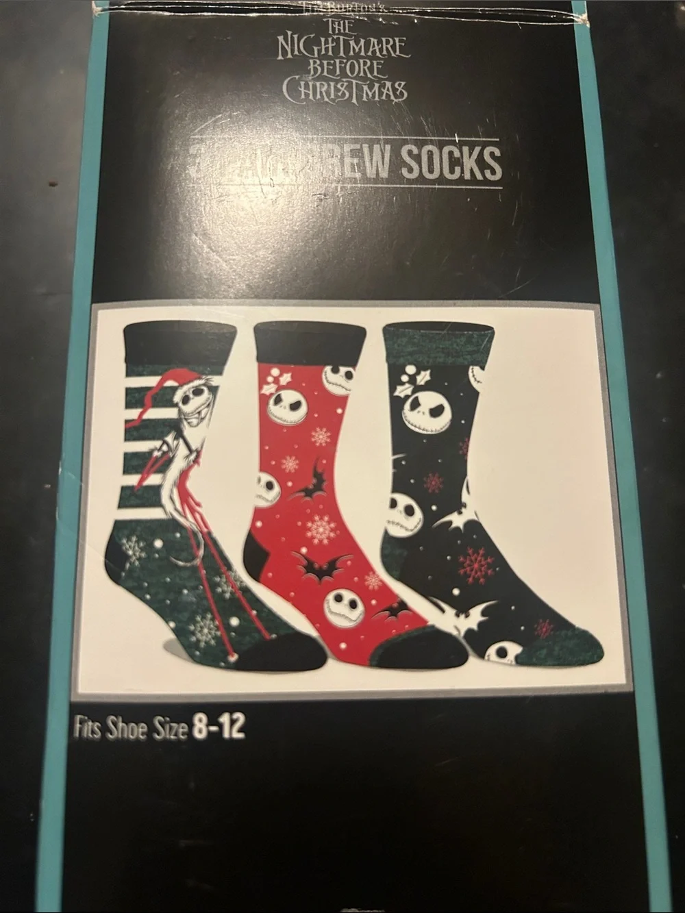 Bioworld Men's Themed Crew Socks - Black, Red, Green, White